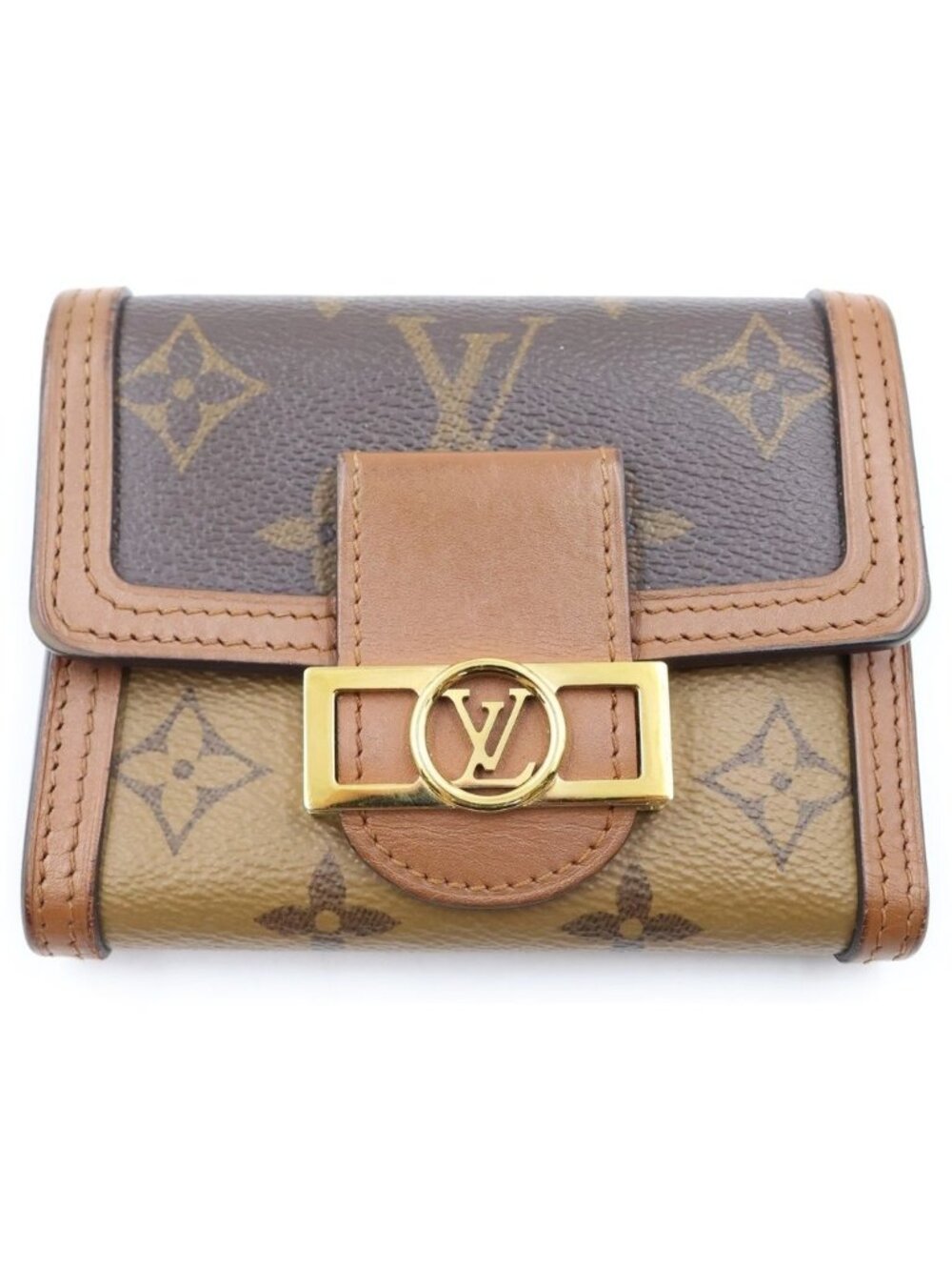 Louis Vuitton Monogram Reverse Portefeuille Dauphine Compact Wallet Trifold